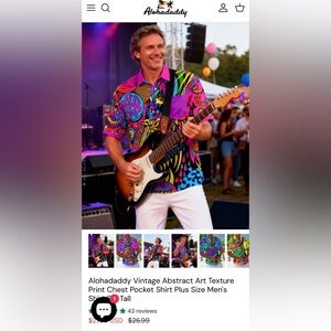 Aloha Daddy Retro Hawaiian 80s Hippie Shirt XL